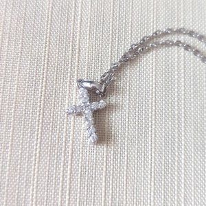 Silver Gemstone Cross Necklace | Jewelry